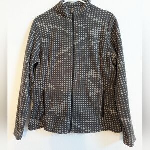 Gray Eddie Bauer Large Patterned Full-Zip Jacket